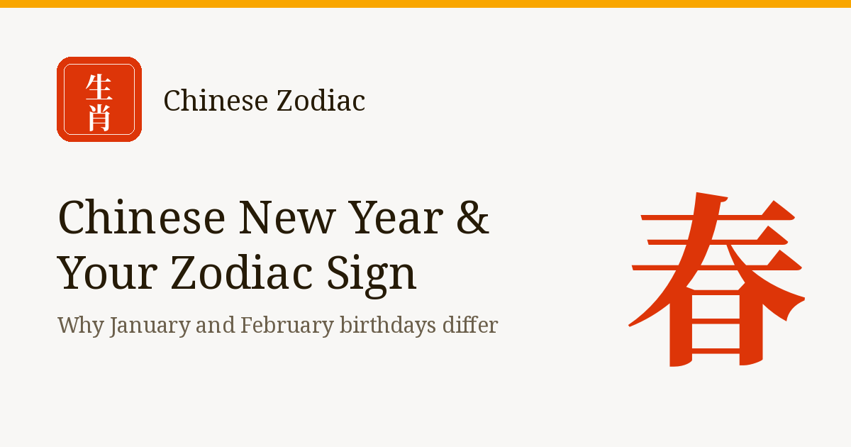 Born in January or February? How Chinese New Year Decides Your Zodiac Sign